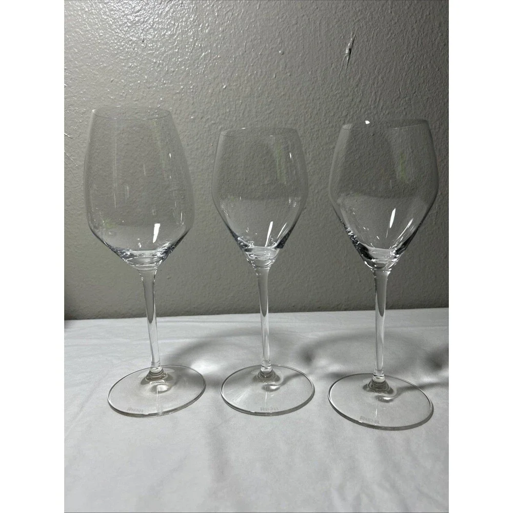 Vintage Riedel Crystal Wine Glasses - Mixed Set of 3 (1 Red, 2 White)